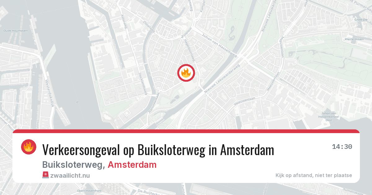 Verkeersongeval op Buiksloterweg in Amsterdam — 19 jul 2026
