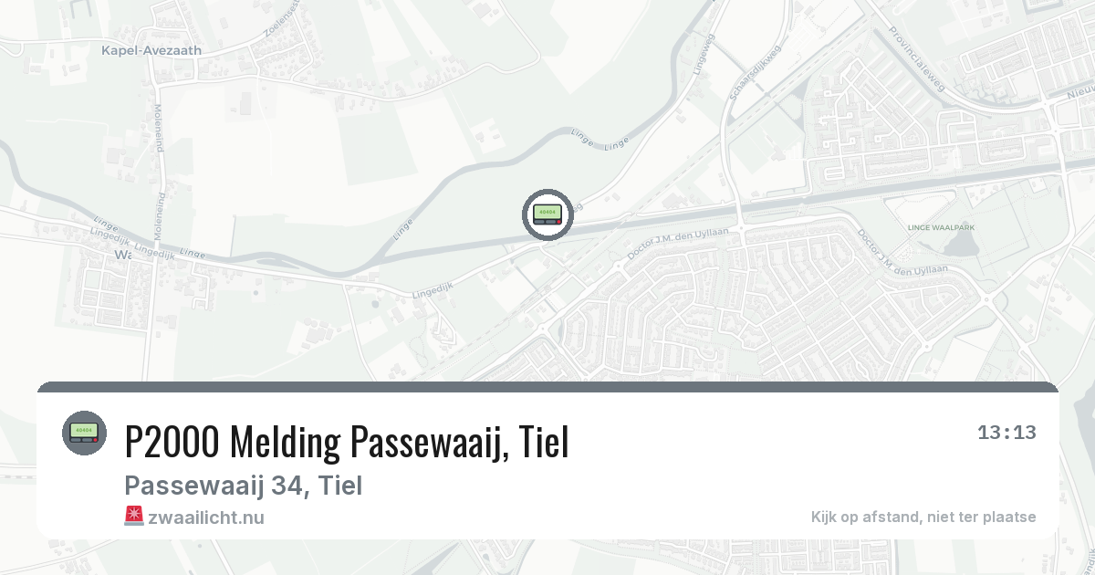 P2000 Melding Passewaaij, Tiel — 25 mrt 2026