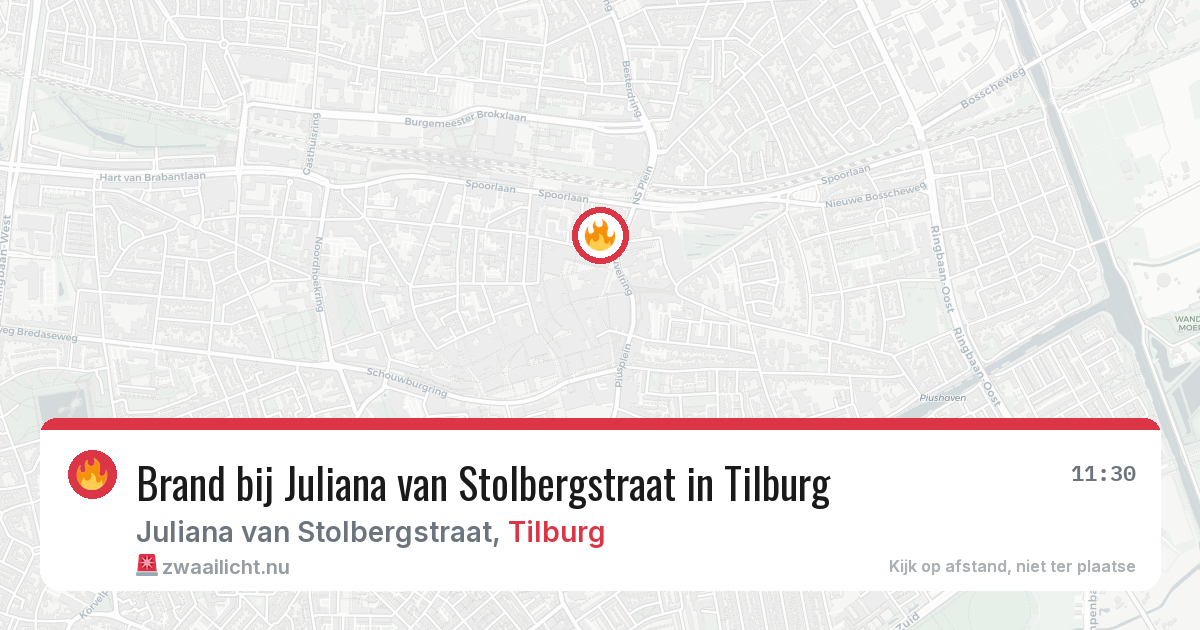 Brand bij Juliana van Stolbergstraat in Tilburg — 12 jul 2026