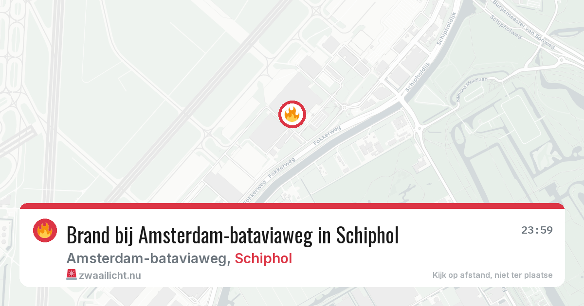 Brand bij Amsterdam-bataviaweg in Schiphol — 29 mei 2026