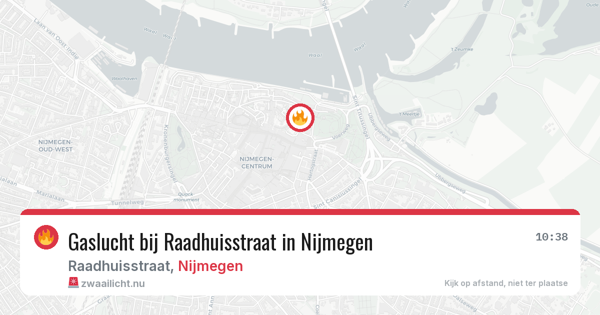 Gaslucht bij Raadhuisstraat in Nijmegen — 15 jul 2026