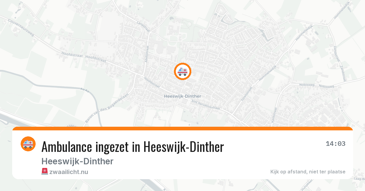 Ambulance ingezet in Heeswijk-Dinther — 24 mei 2026