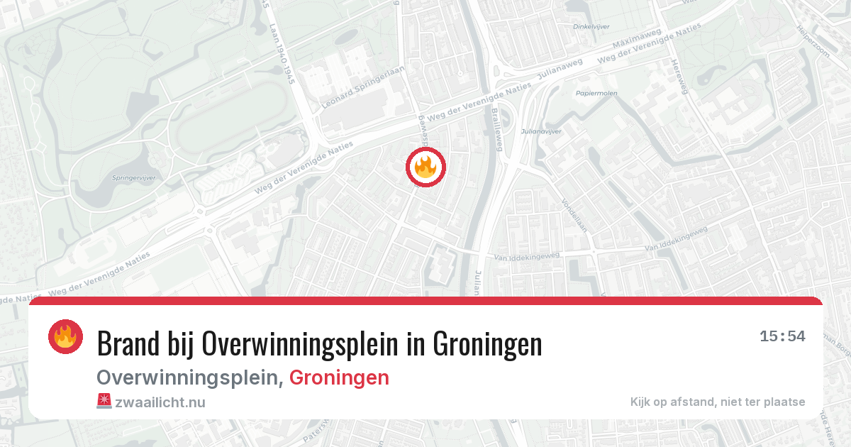 Brand bij Overwinningsplein in Groningen — 11 jul 2026