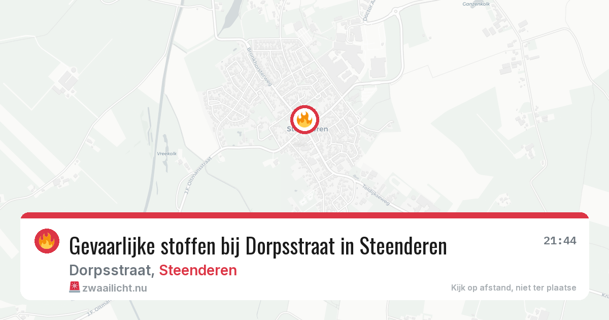 Gevaarlijke stoffen bij Dorpsstraat in Steenderen — 25 apr 2026