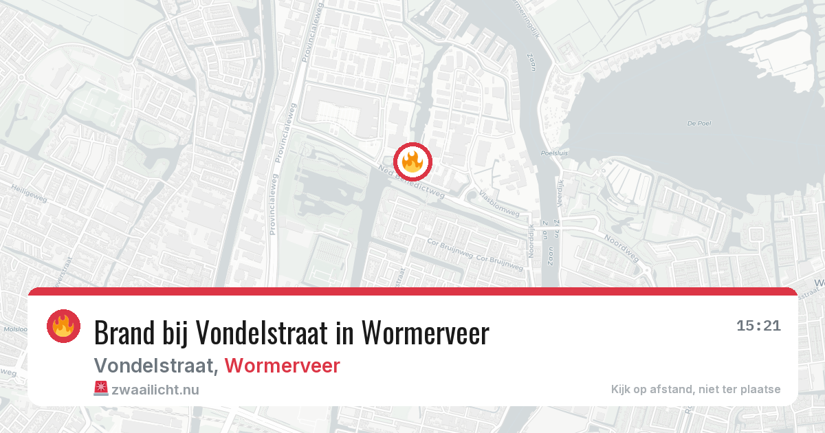Brand bij Vondelstraat in Wormerveer — 5 jun 2026