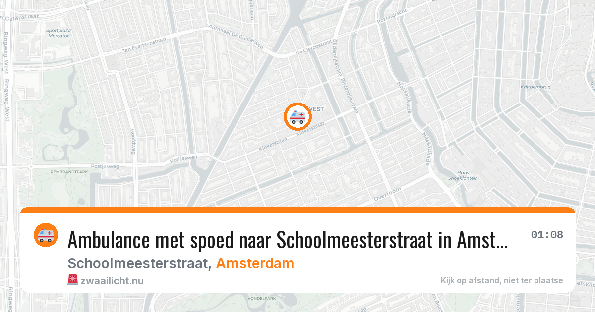 Ambulance met spoed naar Schoolmeesterstraat in Amsterdam — 21 mrt 2026