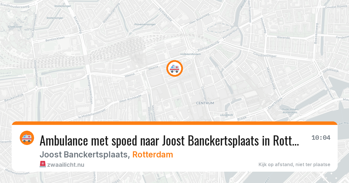 Ambulance met spoed naar Joost Banckertsplaats in Rotterdam — 27 mrt 2026