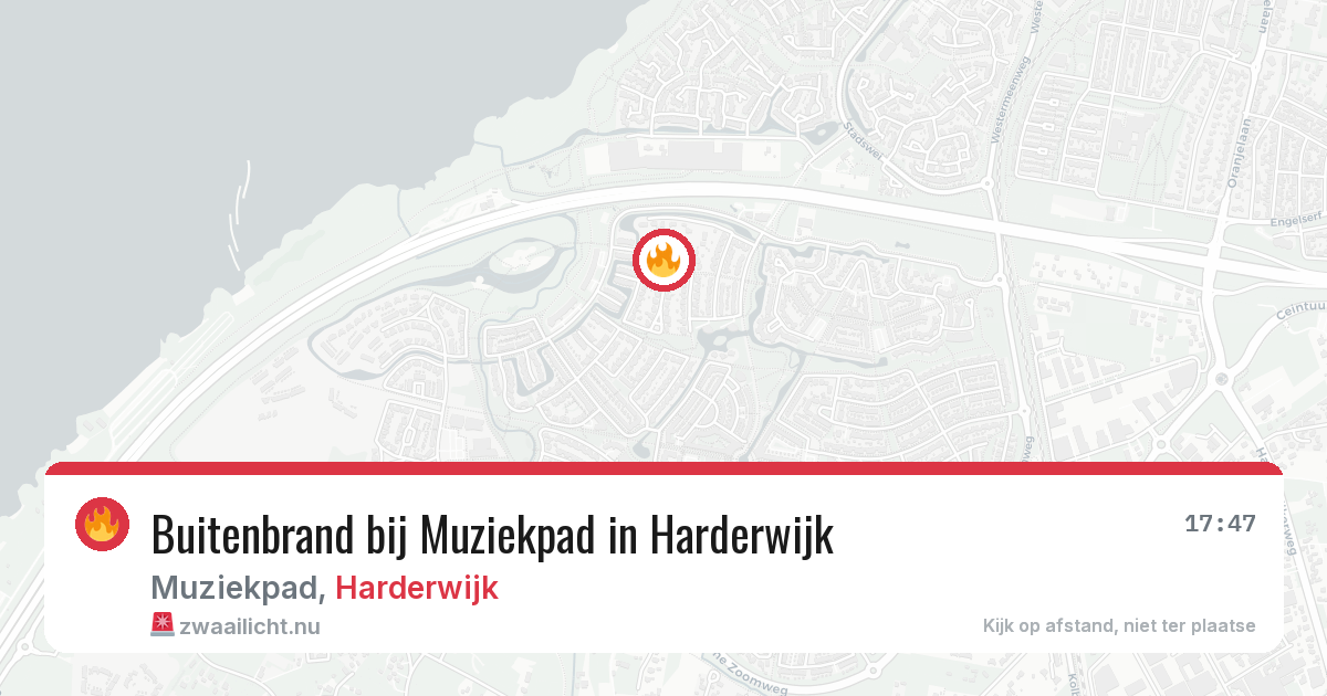 Buitenbrand bij Muziekpad in Harderwijk — 13 jul 2026