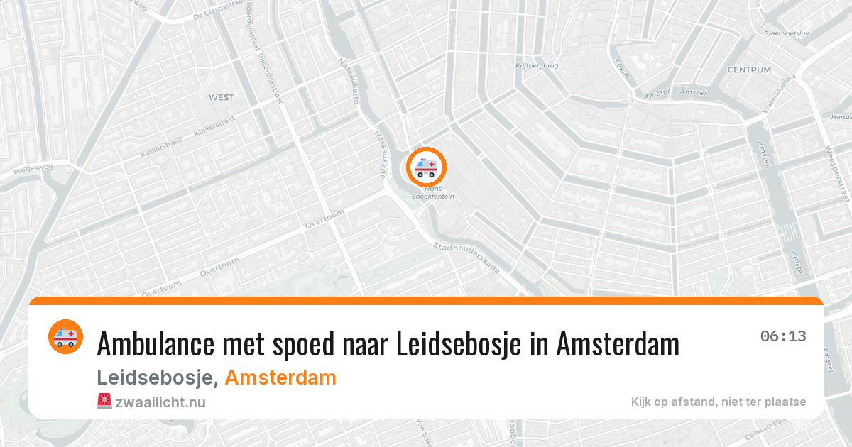 Ambulance met spoed naar Leidsebosje in Amsterdam — 30 mei 2026