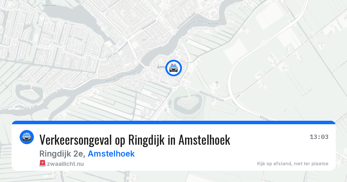 Verkeersongeval op Ringdijk in Amstelhoek — 12 jul 2026