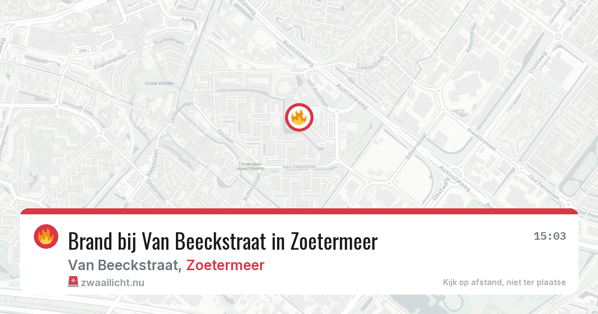 Brand bij Van Beeckstraat in Zoetermeer — 10 mei 2026