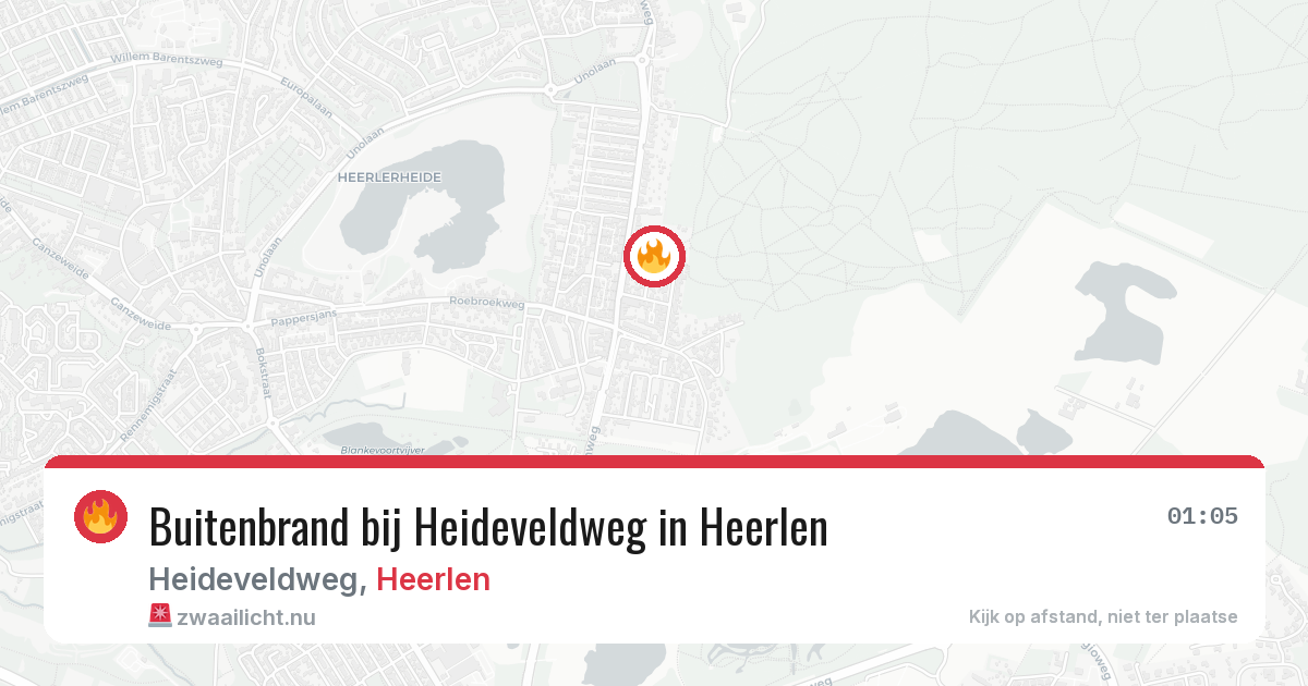 Buitenbrand bij Heideveldweg in Heerlen — 19 jul 2026
