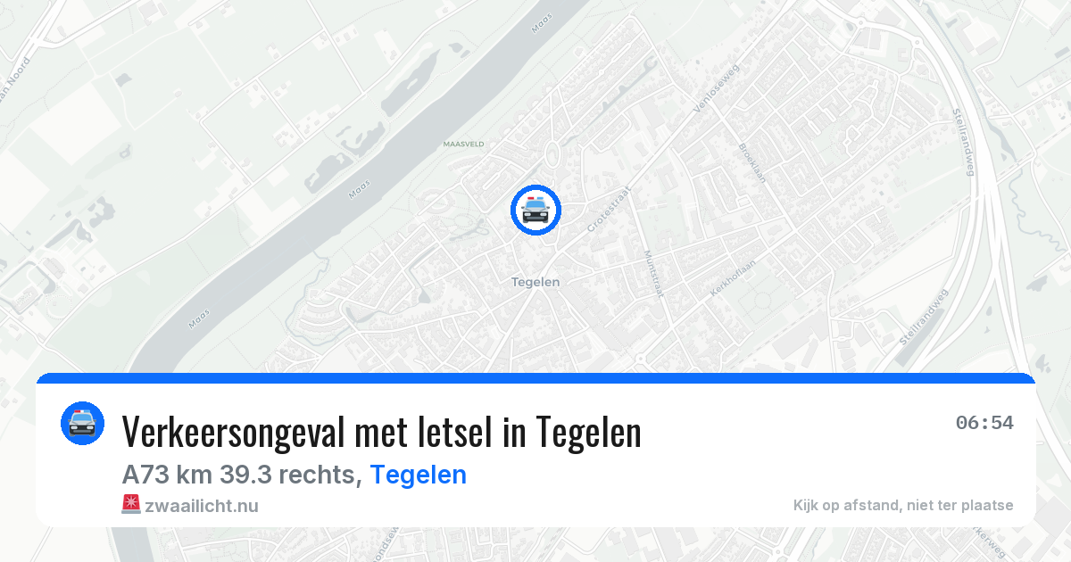 Verkeersongeval met letsel in Tegelen — 25 jul 2026