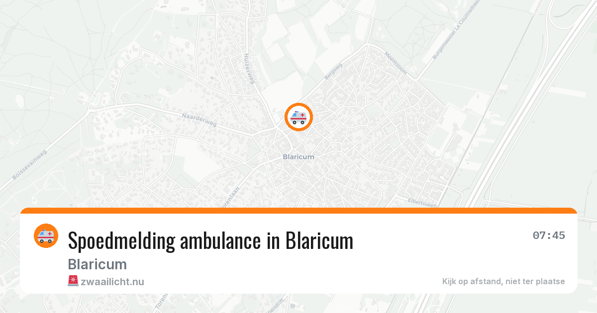 Spoedmelding ambulance in Blaricum — 20 jul 2026