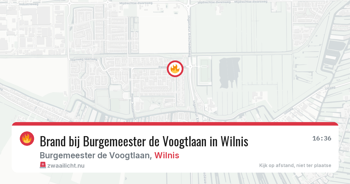 Brand bij Burgemeester de Voogtlaan in Wilnis — 16 jul 2026