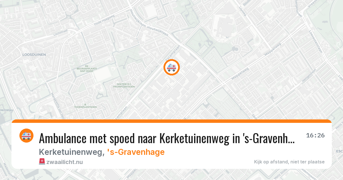 Ambulance met spoed naar Kerketuinenweg in 's-Gravenhage — 26 feb 2026