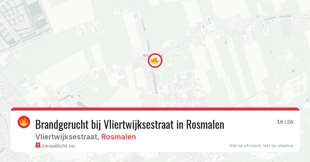 Brandgerucht bij Vliertwijksestraat in Rosmalen — 31 mrt 2026