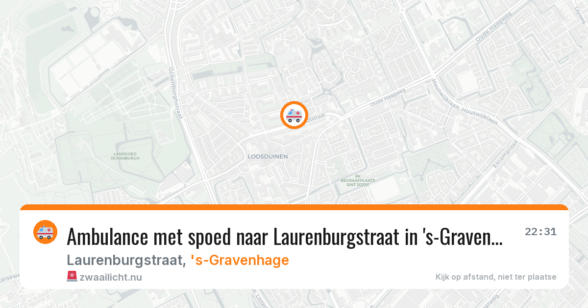 Ambulance met spoed naar Laurenburgstraat in 's-Gravenhage — 9 mei 2026