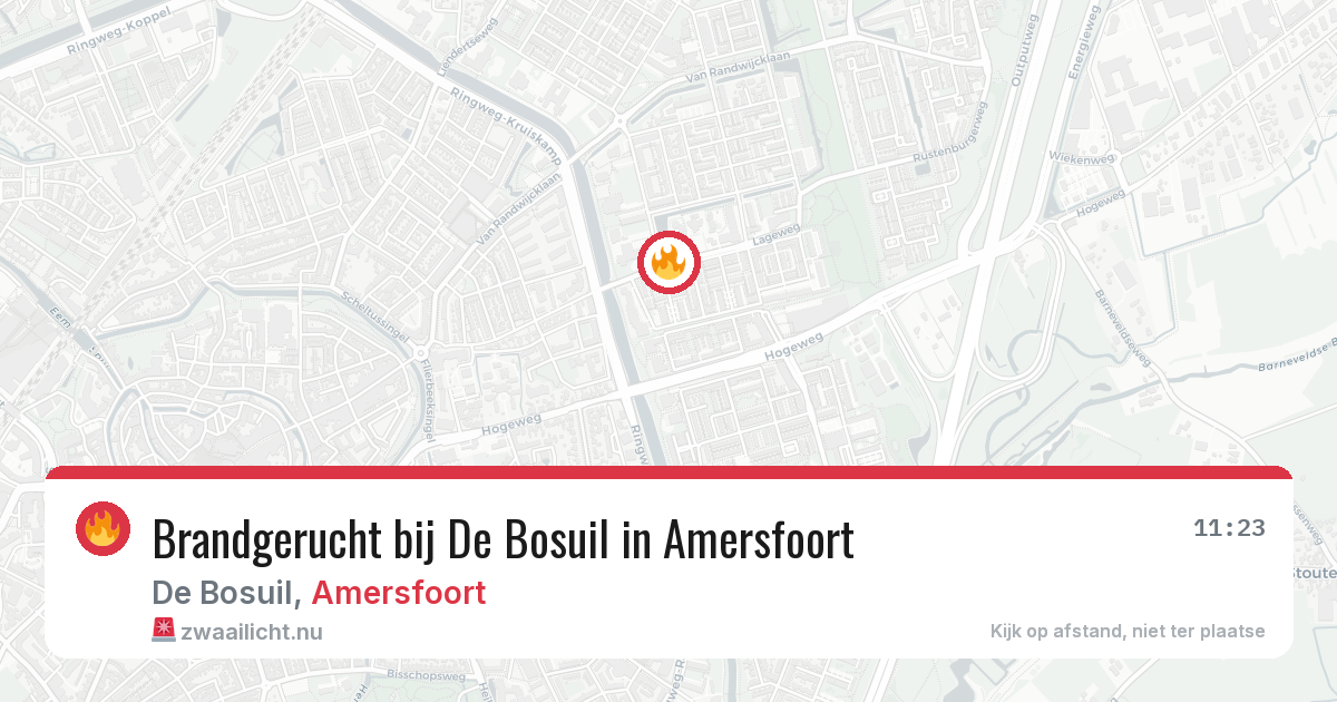 Brandgerucht bij De Bosuil in Amersfoort — 10 jul 2026