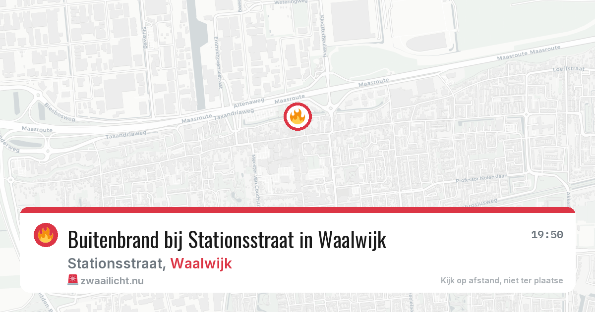 Buitenbrand bij Stationsstraat in Waalwijk — 20 jul 2026