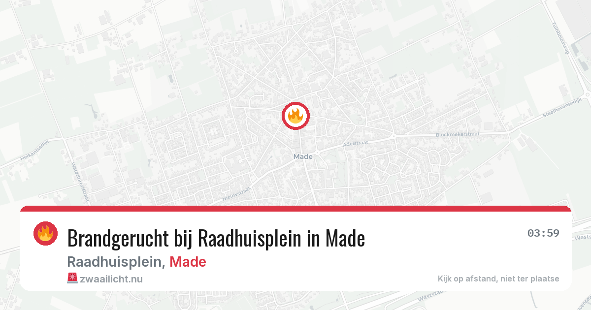 Brandgerucht bij Raadhuisplein in Made — 7 mei 2026