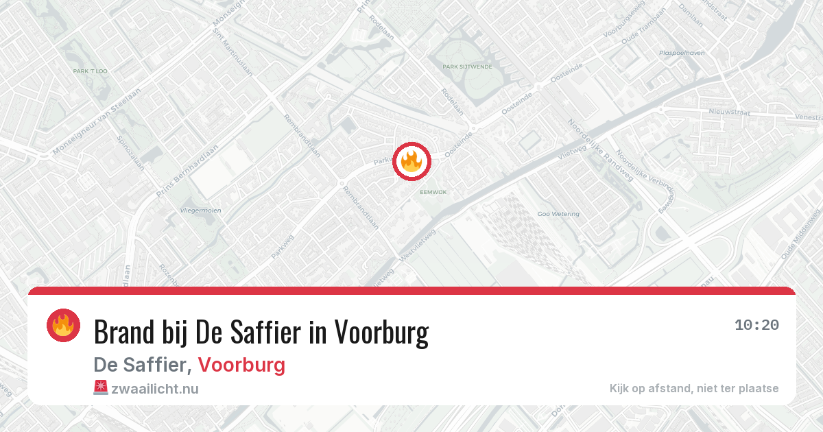 Brand bij De Saffier in Voorburg — 30 apr 2026
