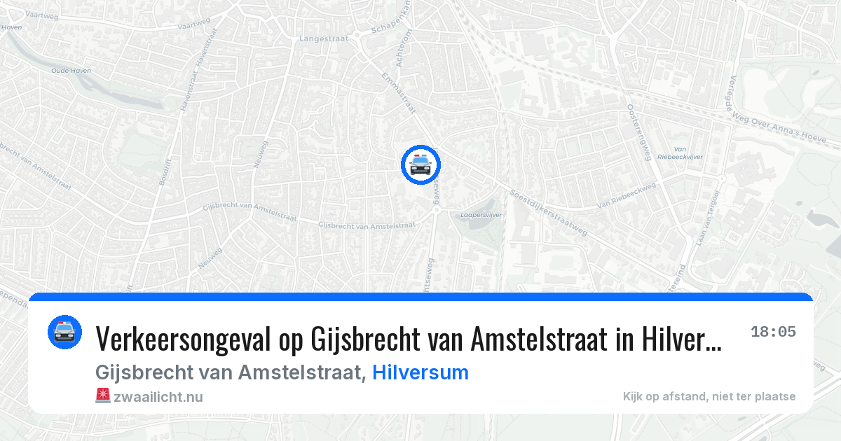 Verkeersongeval op Gijsbrecht van Amstelstraat in Hilversum — 27 mei 2026