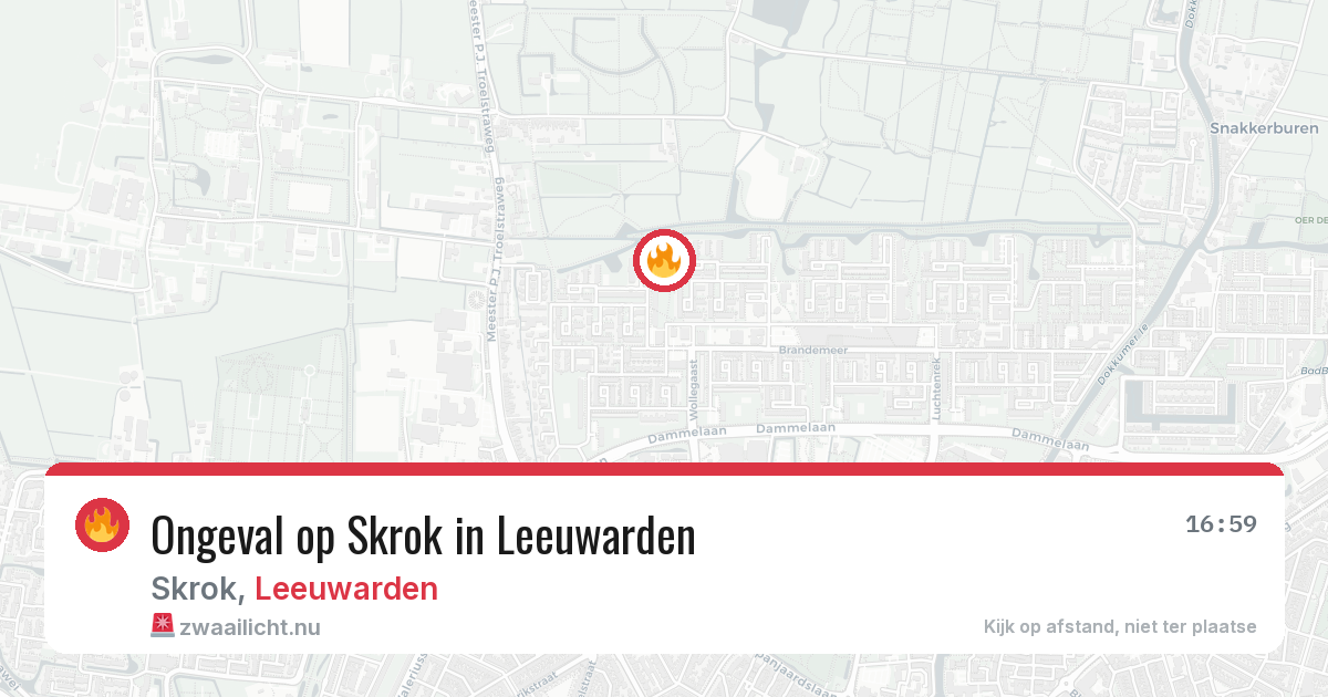 Ongeval op Skrok in Leeuwarden — 25 jul 2026