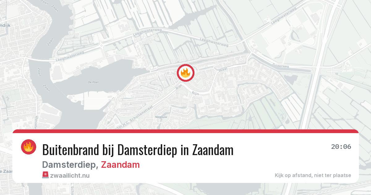 Buitenbrand bij Damsterdiep in Zaandam — 22 mrt 2026