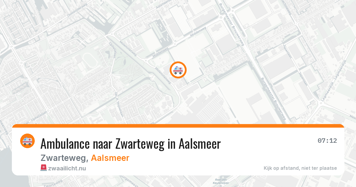 Ambulance naar Zwarteweg in Aalsmeer — 16 jul 2026
