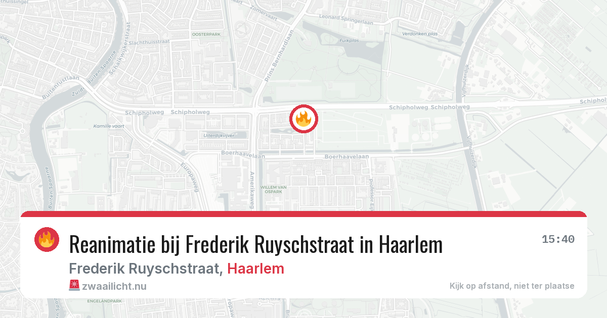 Reanimatie bij Frederik Ruyschstraat in Haarlem — 24 mrt 2026