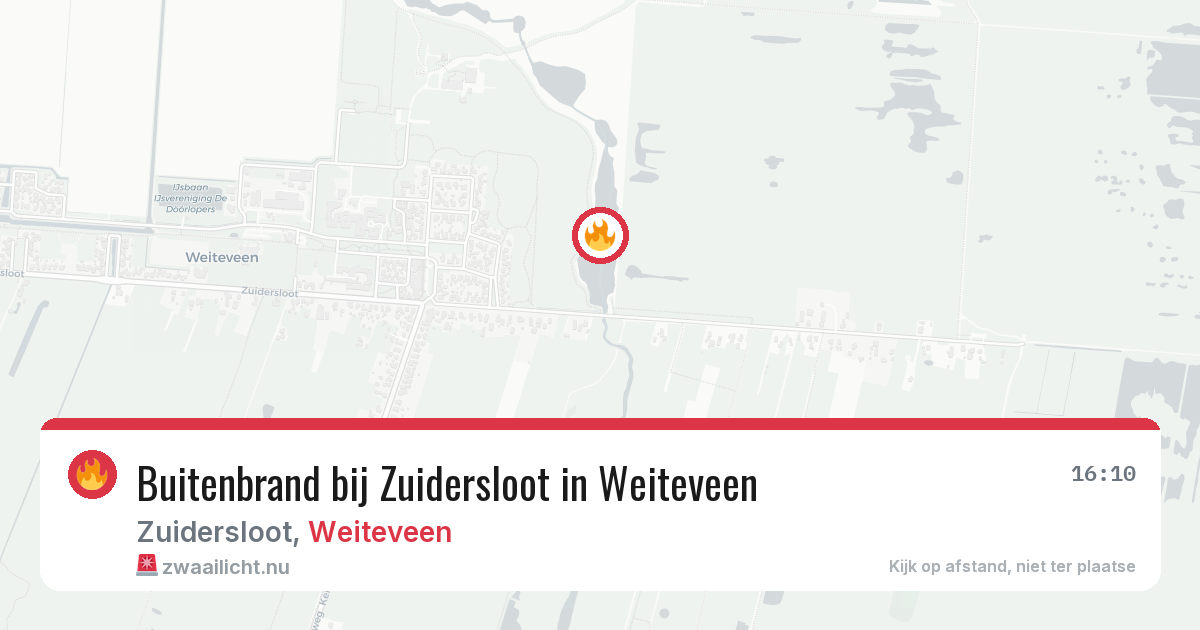 Buitenbrand bij Zuidersloot in Weiteveen — 8 jul 2026