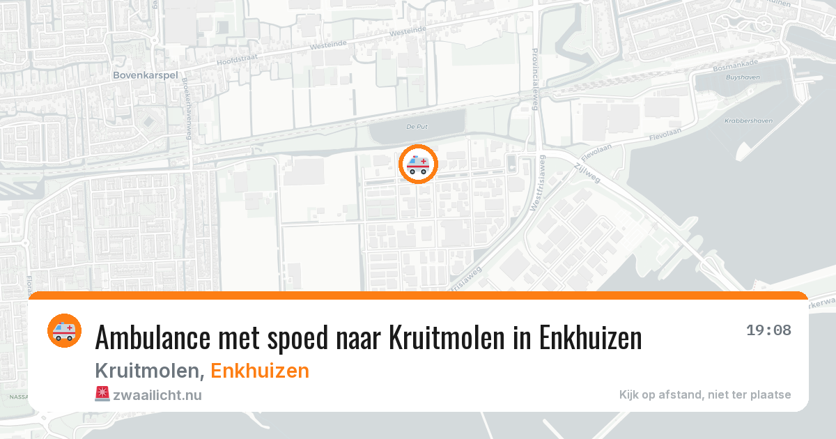 Ambulance met spoed naar Kruitmolen in Enkhuizen — 25 jul 2026