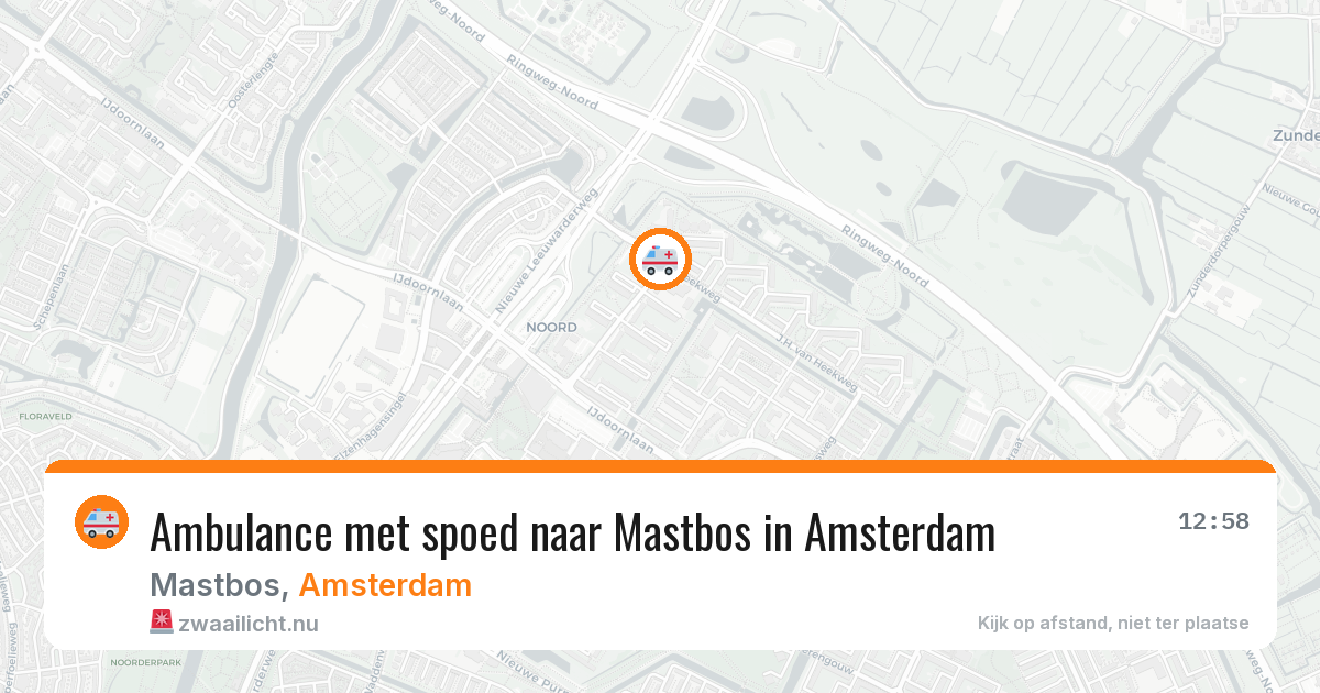 Ambulance met spoed naar Mastbos in Amsterdam — 20 jul 2026
