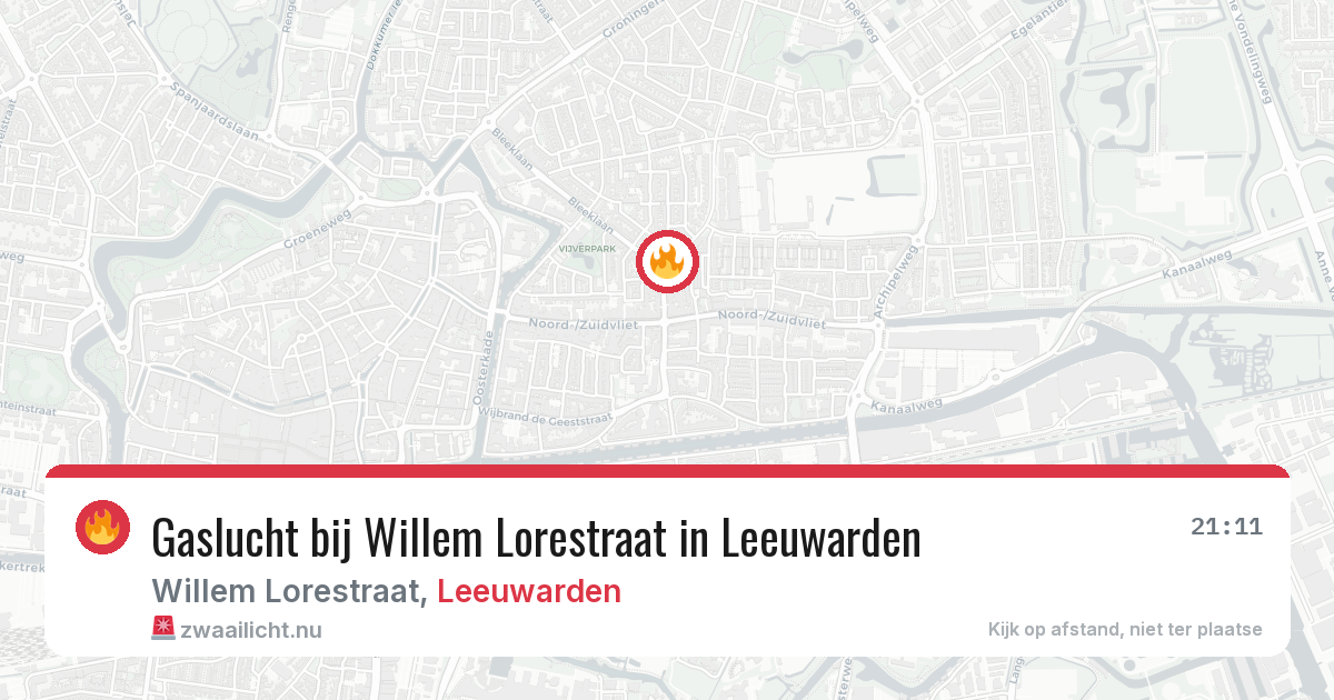 Gaslucht bij Willem Lorestraat in Leeuwarden — 8 apr 2026