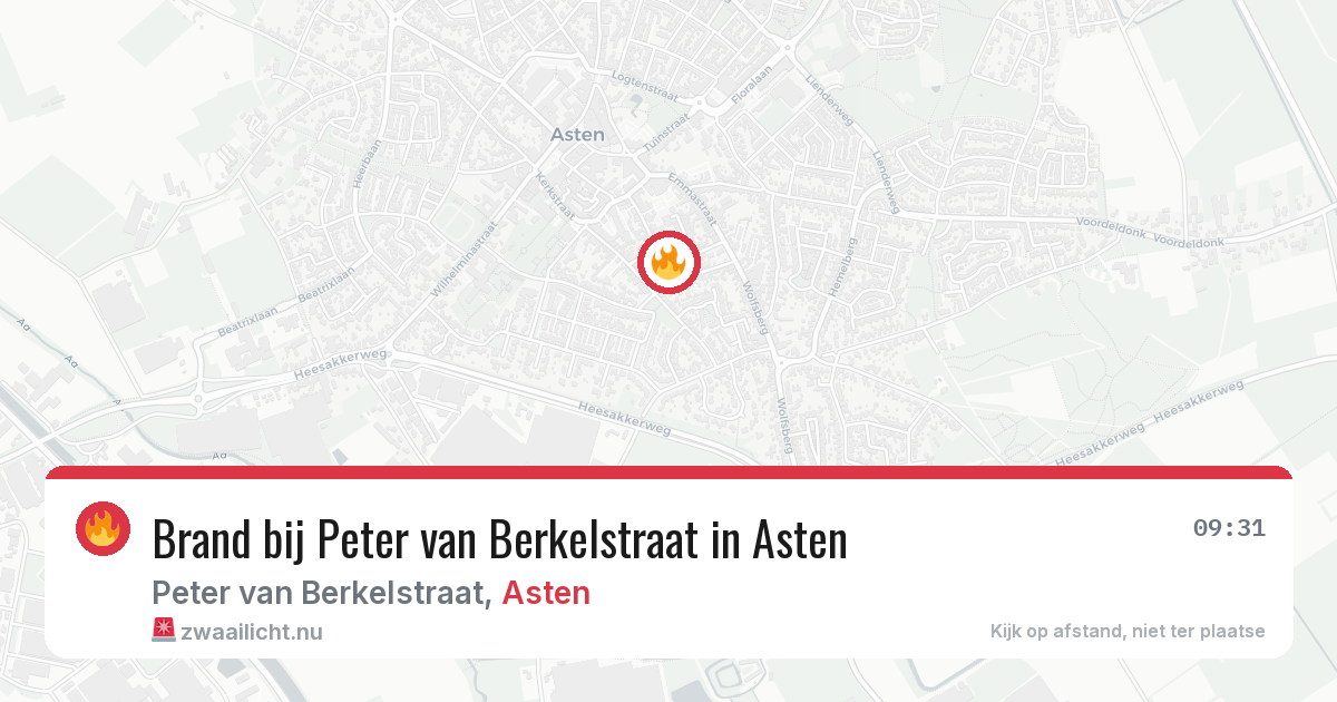 Brand bij Peter van Berkelstraat in Asten — 1 apr 2026