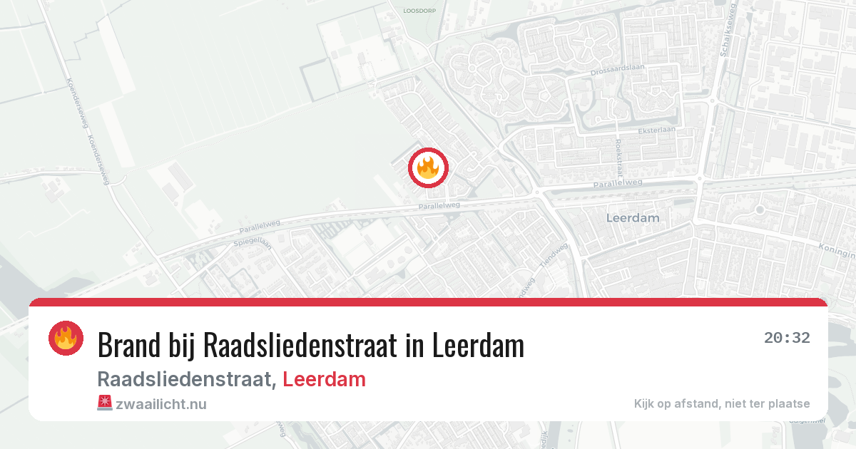 Brand bij Raadsliedenstraat in Leerdam — 29 mei 2026