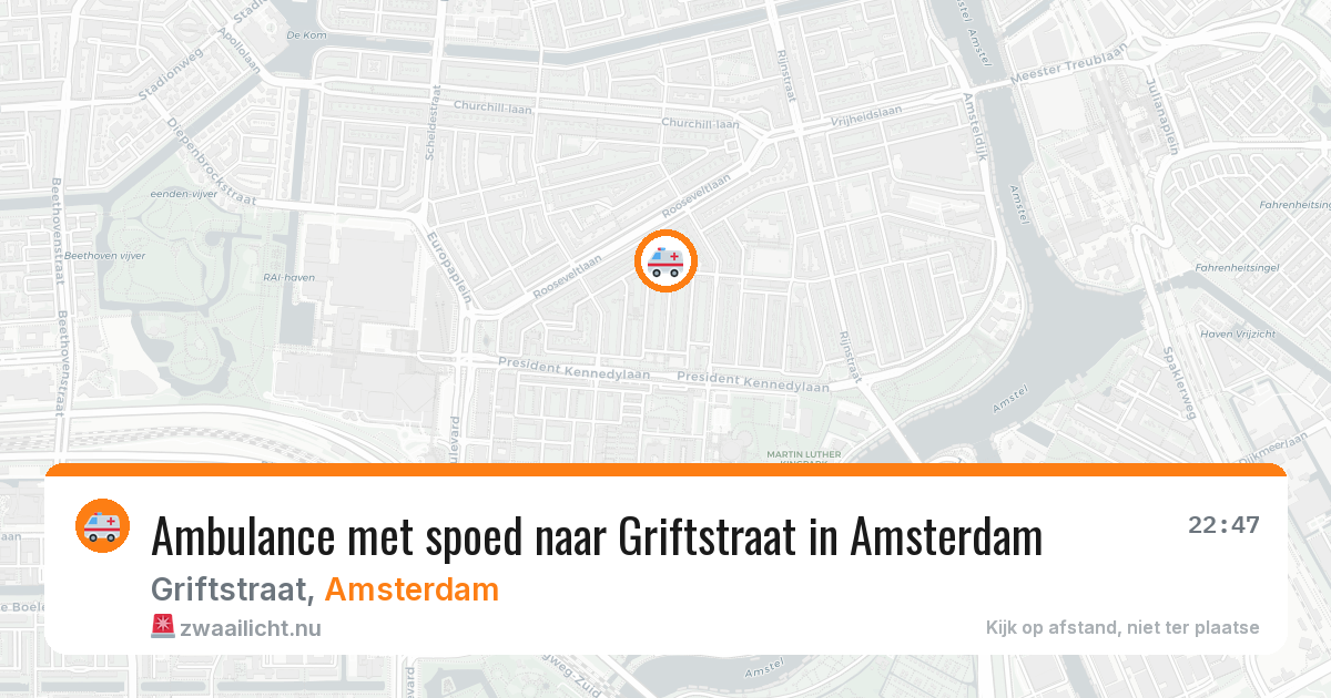 Ambulance met spoed naar Griftstraat in Amsterdam — 18 mei 2026