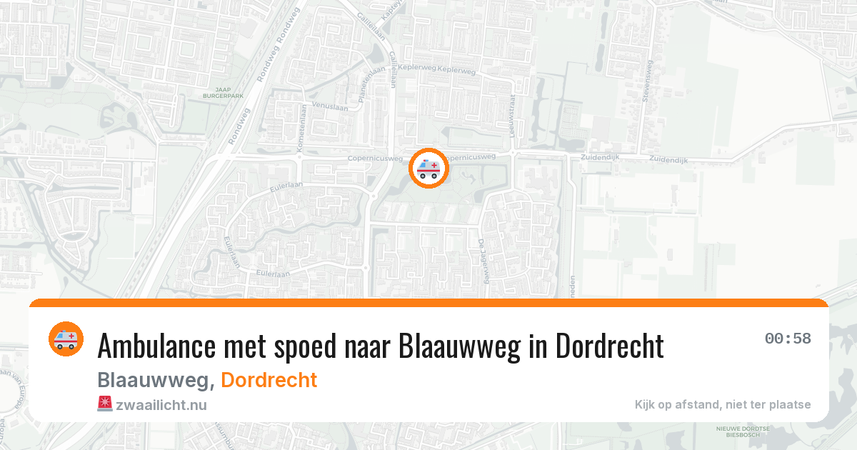 Ambulance met spoed naar Blaauwweg in Dordrecht — 26 jan 2026
