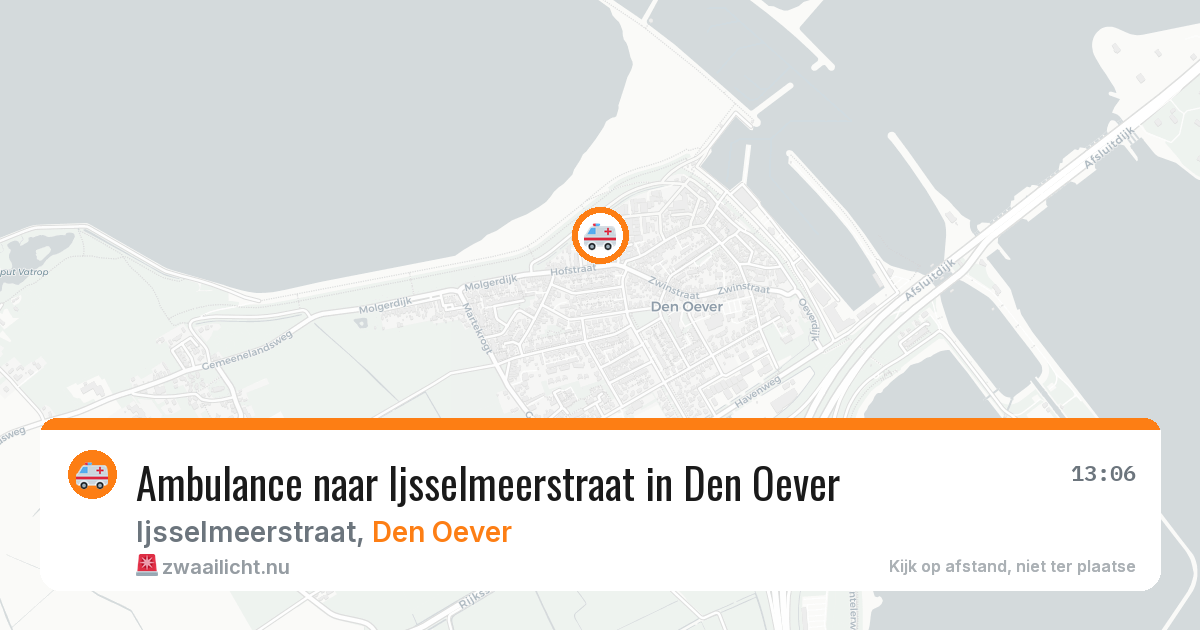 Ambulance naar Ijsselmeerstraat in Den Oever — 17 jul 2026