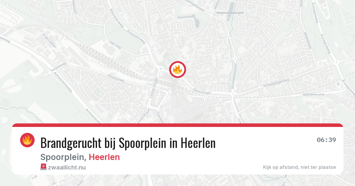 Brandgerucht bij Spoorplein in Heerlen — 17 mei 2026