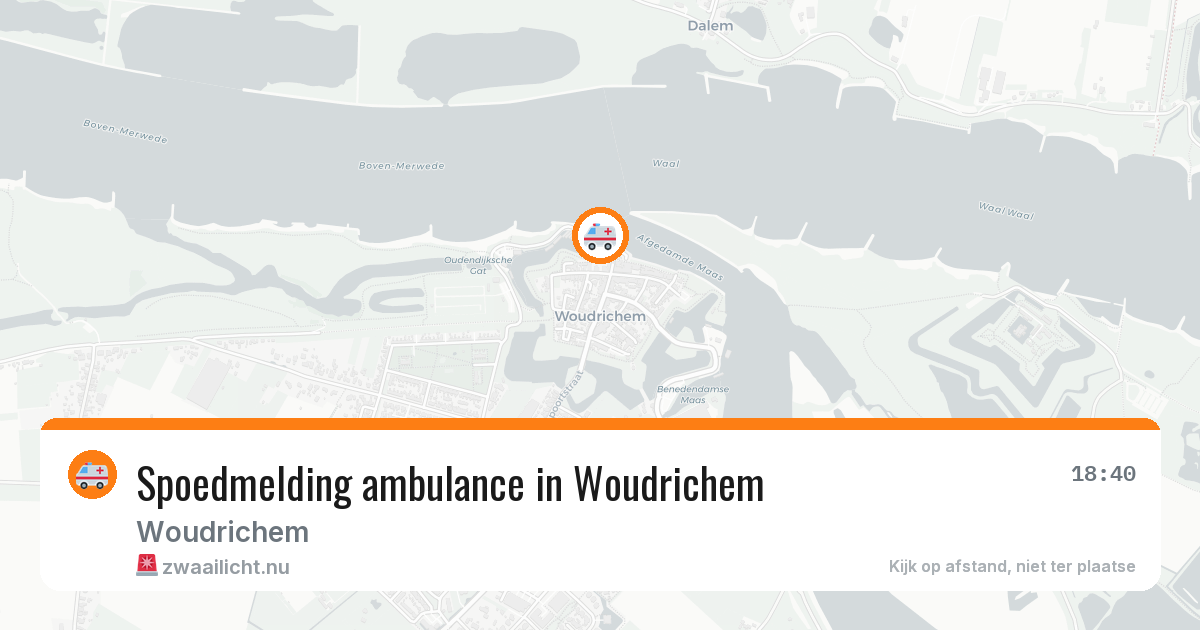Spoedmelding ambulance in Woudrichem — 22 mei 2026