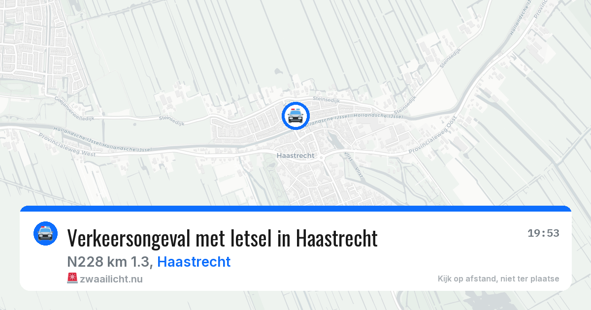Verkeersongeval met letsel in Haastrecht — 26 apr 2026