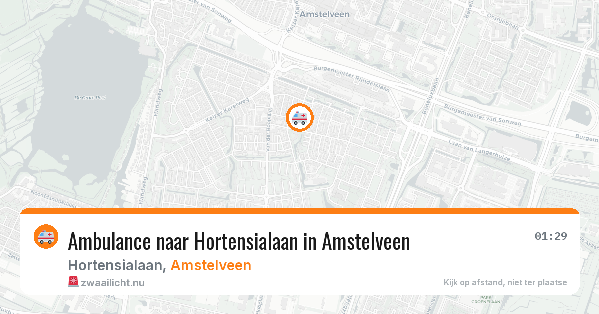 Ambulance naar Hortensialaan in Amstelveen — 1 jun 2026