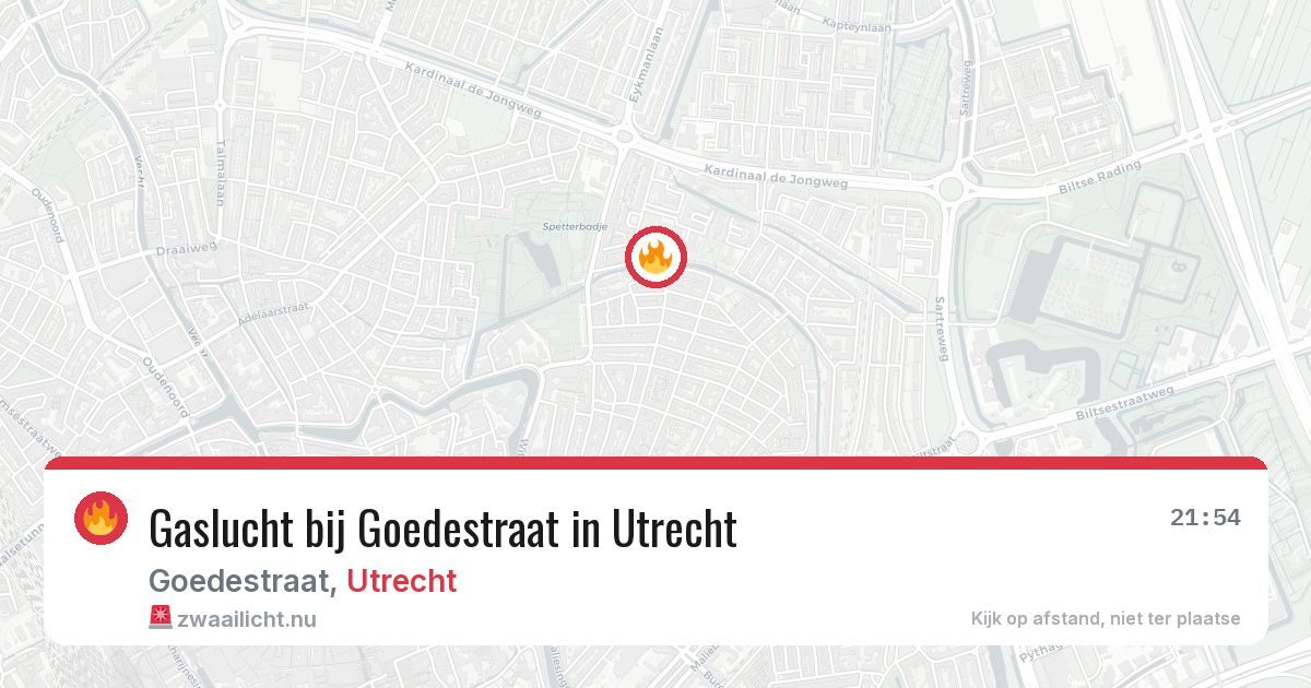Gaslucht bij Goedestraat in Utrecht — 26 mrt 2026