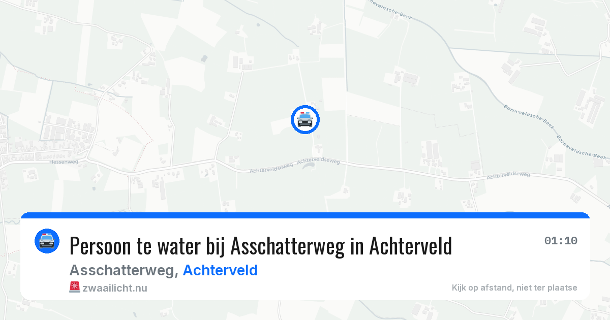 Persoon te water bij Asschatterweg in Achterveld — 16 mei 2026