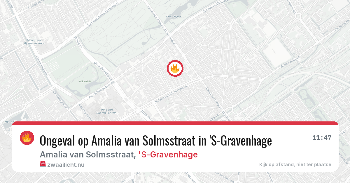 Ongeval op Amalia van Solmsstraat in 'S-Gravenhage — 21 apr 2026