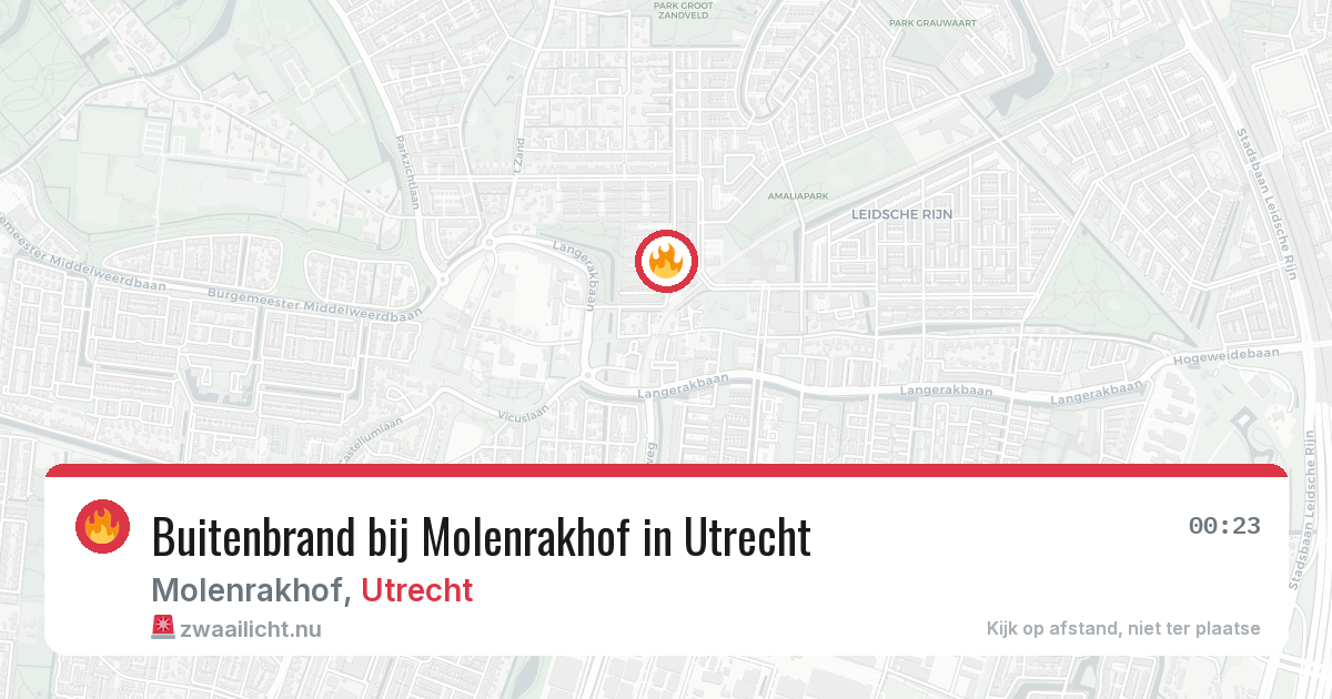 Buitenbrand bij Molenrakhof in Utrecht — 15 jul 2026