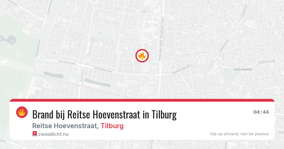 Brand bij Reitse Hoevenstraat in Tilburg — 25 mrt 2026