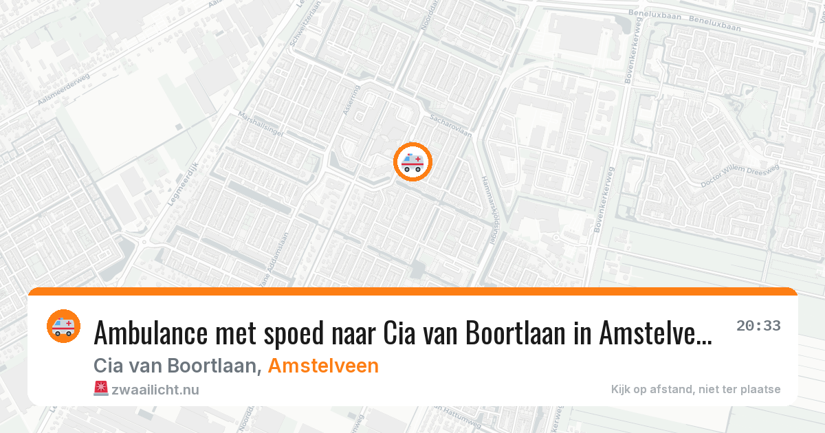 Ambulance met spoed naar Cia van Boortlaan in Amstelveen — 21 mrt 2026
